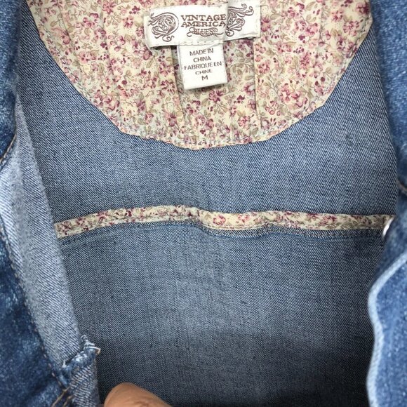 Vintage America Button Up classic  blue Denim Jacket size M - Picture 10 of 14